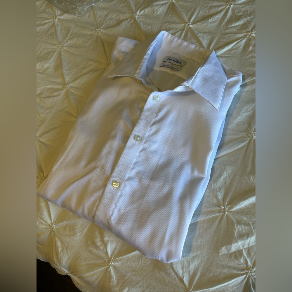 Buckingham Men's Crisp White Dress Shirt
